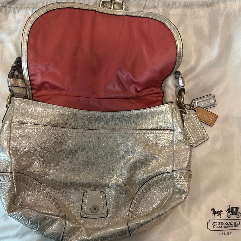 Coach Metallic warm golden silver Shoulder Bag - Picture 3 of 11